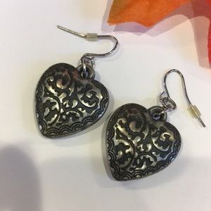 Heart dangle earrings inspired